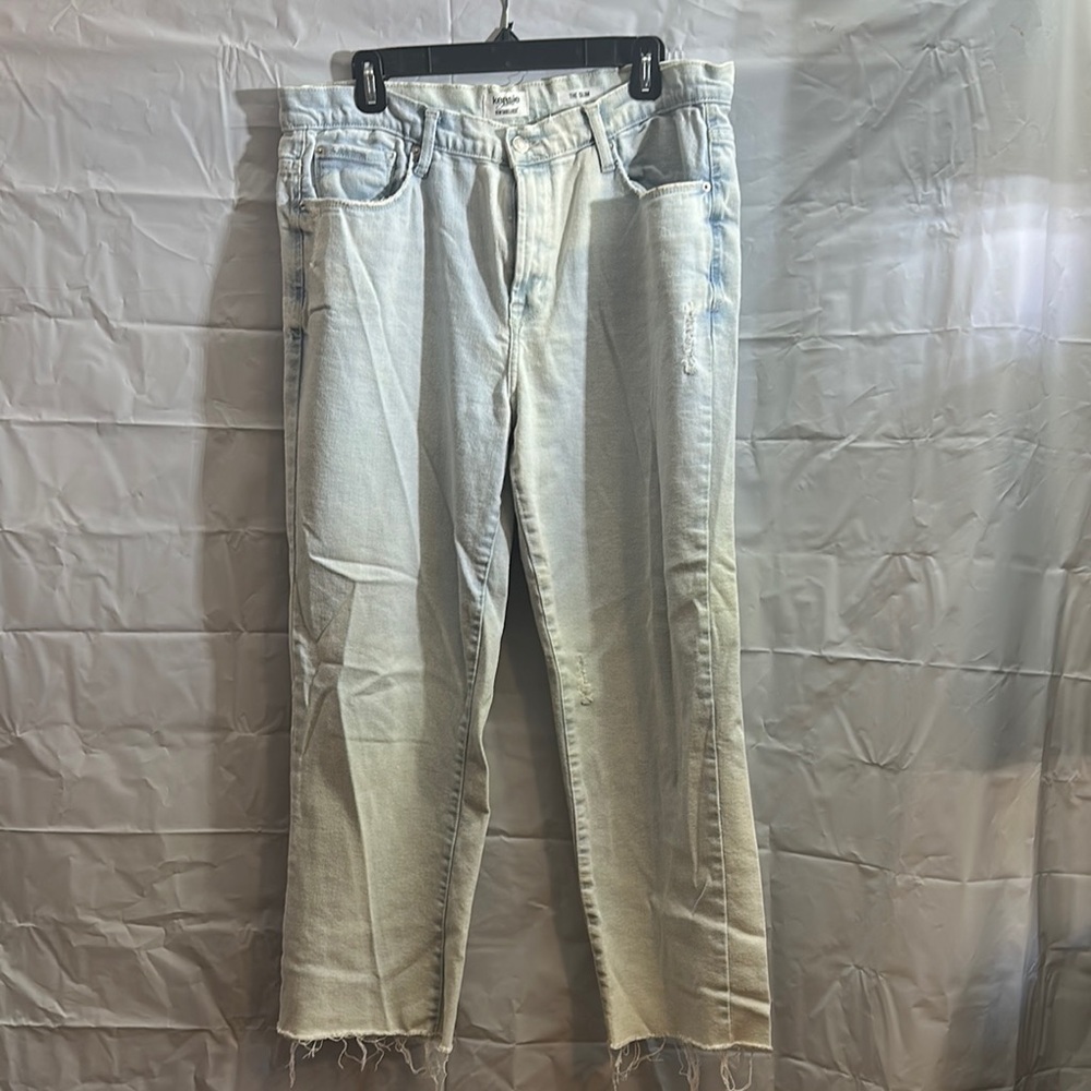Kensie Vintage Luxe light Blue wide Leg Jeans size 10 vintage distressed